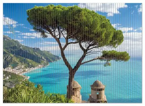 Коврик для душа Wallario, нескользящий коврик, коврик для ванной комнаты, коврик итальянского побережья, размер ок. 90 x 65 см, черный