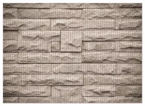 Коврик для душа Wallario, нескользящий коврик, коврик для ванной, коврик для двери, каменная стена, серо-коричневый, размер ок. 90 х 65 см