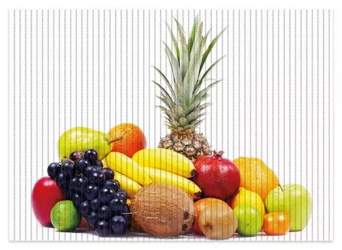 Коврик для душа Wallario, нескользящий коврик, коврик для ванной, коврик для двери, смесь фруктов со всего мира - коллекция экзотических фруктов, размер примерно 70 х 50 см, белый