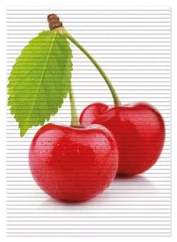 Коврик для душа Wallario, нескользящий коврик, коврик для ванной, коврик для ног, сочная черешня с зелеными листьями, размер примерно 70 х 50 см, белый