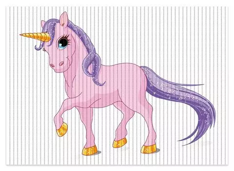 Коврик для душа Wallario, нескользящий коврик, коврик для ванной, коврик для двери, единорог розового цвета с фиолетовым хвостом, размер примерно 70 х 50 см, белый