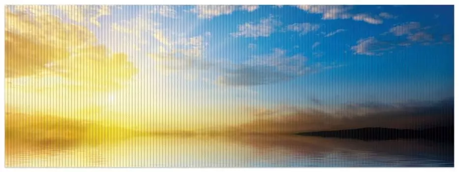 Коврик для душа Wallario, нескользящий коврик, коврик для ванной, коврик для двери, закат над морем I, размер ок. 180 х 65 см, синий