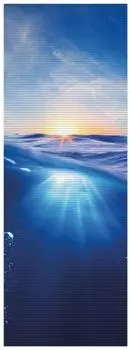 Коврик для душа Wallario, нескользящий коврик, коврик для ванной, коврик для двери, морские волны на закате, размер ок. 180 х 65 см, синий