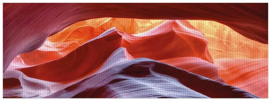 Коврик для душа Wallario, нескользящий коврик, коврик для ванной, коврик для двери, Antelop Canyon USA, песчано-известковые каменные горы ярких цветов, размер ок. 180 х 65 см, черный