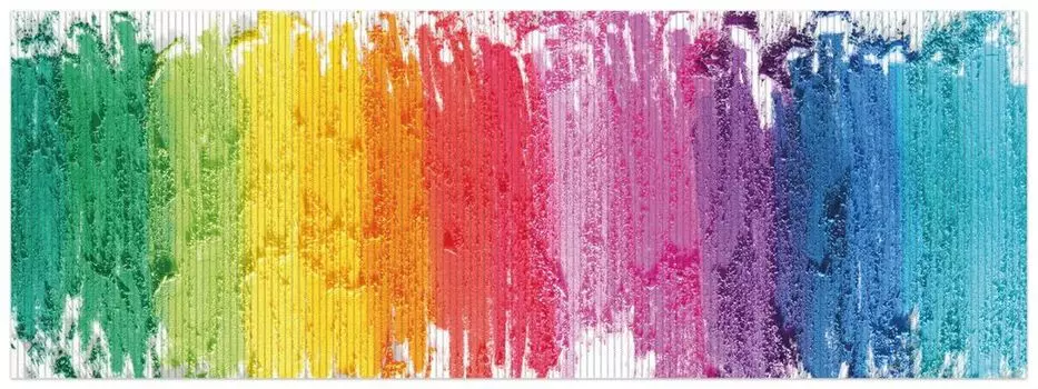 Коврик для душа Wallario, нескользящий коврик, коврик для ванной, коврик для ног, радужные полосы на белом фоне - разноцветная краска, размер примерно 180 х 65 см, белый