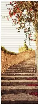 Коврик для душа Wallario, нескользящий коврик, коврик для ванной, коврик для двери, каменная лестница производства Италии, размер ок. 180 х 65 см, белый