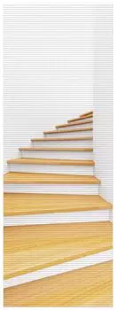 Коврик для душа Wallario, нескользящий коврик, коврик для ванной, коврик для двери, винтовая лестница из светлого дерева, размер ок. 180 х 65 см, белый