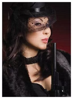 Коврик для душа Wallario, нескользящий коврик, коврик для ванной, коврик для двери, Lady in Black - сексуальная леди с опасным шармом, размер примерно 90 х 65 см, черный