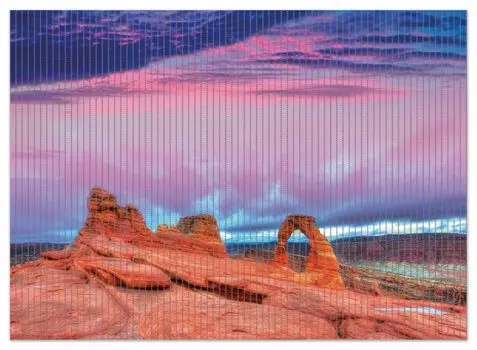 Коврик для душа Wallario, нескользящий коврик, коврик для ванной, коврик для двери, красочный памятник природы - каменная арка в национальном парке Арчес, размер ок. 90 х 65 см, синий