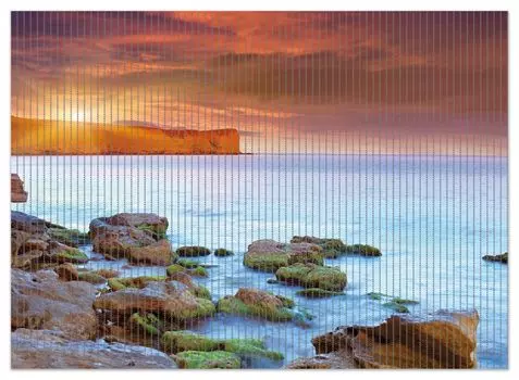 Коврик для душа Wallario, нескользящий коврик, коврик для ванной, коврик для двери, восход солнца на море с мысом и камнями в воде, размер примерно 90 х 65 см, черный