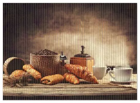 Коврик для душа Wallario, нескользящий коврик, коврик для ванной, коврик для двери, французский завтрак с кафе и круассанами, размер примерно 90 х 65 см, черный