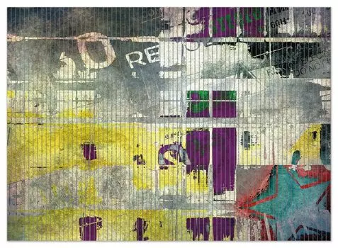 Коврик для душа Wallario, нескользящий коврик, коврик для ванной комнаты, коврик для двери, стиль ретро, бирюзово-красный, размер примерно 90 х 65 см, желтый