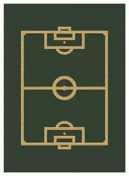 Коврик для душа Wallario, нескользящий коврик, коврик для ванной, коврик для ног, футбольное поле зеленого и желтого цвета, размер примерно 90 х 65 см, зеленый