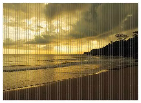 Коврик для душа Wallario, нескользящий коврик, коврик для ванной, коврик для ног, пляж для купания на Мальдивах - вечерняя тишина, размер ок. 90 х 65 см, черный