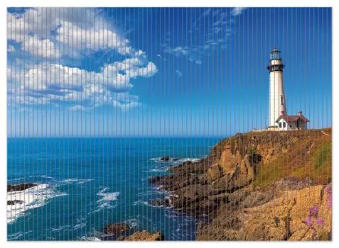 Коврик для душа Wallario, нескользящий коврик, коврик для ванной, коврик для двери, маяк на выступе - голубое небо, размер ок. 90 х 65 см, синий