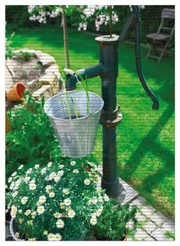 Коврик для душа Wallario, нескользящий коврик, коврик для ванной, коврик для двери, источник воды в саду, размер ок. 90 х 65 см, зеленый