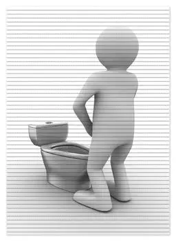 Коврик для душа Wallario, нескользящий коврик, коврик для ванной, коврик для ног, писающий компьютерный человечек и искусственный туалет, размер примерно 70 х 50 см, белый