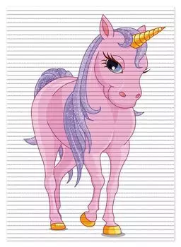 Коврик для душа Wallario, нескользящий коврик, коврик для ванной, коврик для двери, единорог розового цвета с фиолетовым хвостом II, размер примерно 70 x 50 см, розовый