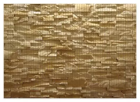 Коврик для душа Wallario, нескользящий коврик, коврик для ванной, коврик для двери, каменная стена, желто-оранжевый, размер ок. 70 х 50 см, коричневый