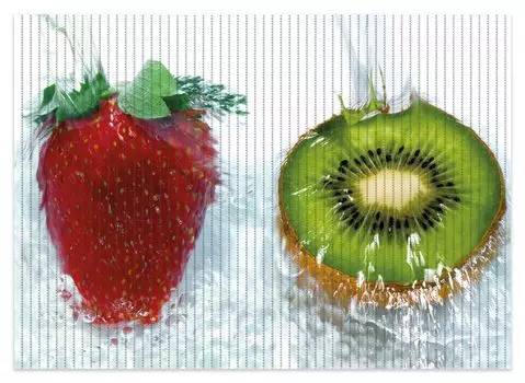 Коврик для душа Wallario, нескользящий коврик, коврик для ванной, коврик для двери, свежие фрукты, залитые водой II, размер ок. 70 х 50 см, белый