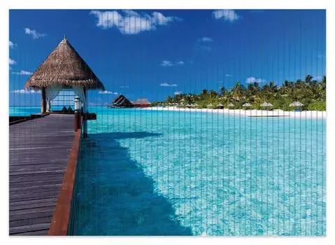 Коврик для душа Wallario, нескользящий коврик, коврик для ванной комнаты, коврик для двери Место в южных морях, размер ок. 70 х 50 см, синий