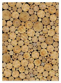 Коврик для душа Wallario, нескользящий коврик, коврик для ванной, коврик для двери, круглая деревянная стопка, размер ок. 70 х 50 см, коричневый