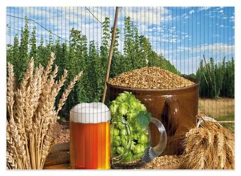 Коврик для душа Wallario, нескользящий коврик, коврик для ванной, коврик для двери, свежее пиво, хмель и солод, размер примерно 70 х 50 см, черный