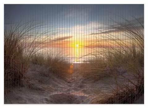 Коврик для душа Wallario, нескользящий коврик, коврик для ванной, коврик для двери, закат на пляже, размер ок. 70 х 50 см, коричневый