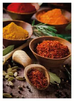 Коврик для душа Wallario, нескользящий коврик, коврик для ванной, коврик для ног, специи и травы, размер примерно 70 х 50 см, черный