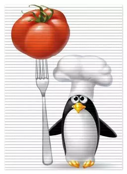 Коврик для душа Wallario, нескользящий коврик, коврик для ванной, коврик для ног, пингвин-повар, размер ок. 70 х 50 см, белый