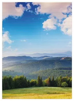 Коврик для душа Wallario, нескользящий коврик, коврик для ванной, коврик для двери, горный пейзаж в горах под голубым небом, размер ок. 90 х 65 см, синий