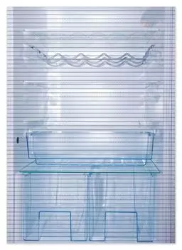 Коврик для душа Wallario, нескользящий коврик, коврик для ванной, коврик для двери, пустой холодильник - пустой, без содержимого, размер примерно 70 х 50 см, синий