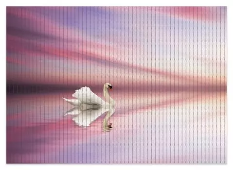 Коврик для душа Wallario, нескользящий коврик, коврик для ванной, коврик для двери, белый лебедь в розовом озере, размер примерно 70 х 50 см, розовый