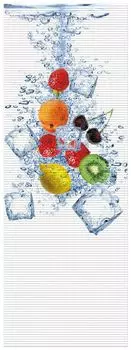 Коврик для душа Wallario, нескользящий коврик, коврик для ванной, коврик для ног, смесь фруктов и кубиков льда в воде на белом фоне, размер примерно 180 x 65 см, белый