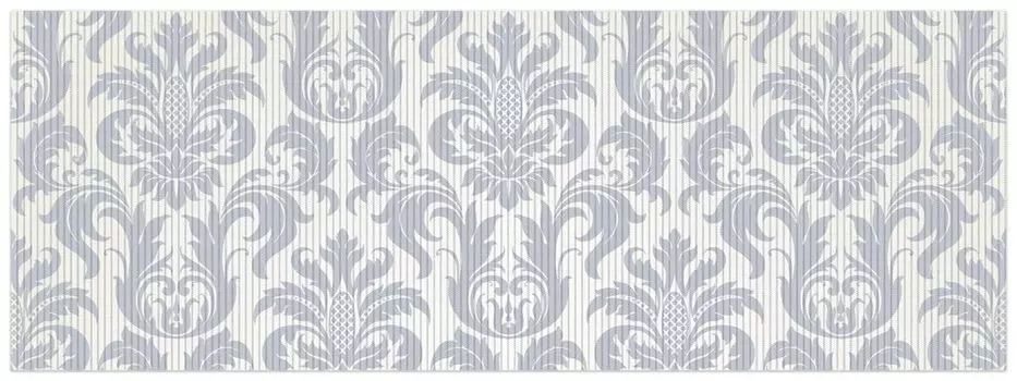 Коврик для душа Wallario, нескользящий коврик, коврик для ванной комнаты, коврик для двери, королевские узоры белого и серо-голубого цвета, размер ок. 180 x 65 см, синий