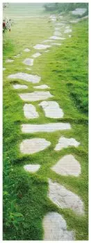 Коврик для душа Wallario, нескользящий коврик, коврик для ванной, коврик для двери, каменная дорожка в сельской местности, размер ок. 180 х 65 см, черный