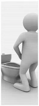 Коврик для душа Wallario, нескользящий коврик, коврик для ванной, коврик для ног, писающий компьютерный человечек и искусственный туалет, размер примерно 180 х 65 см, белый