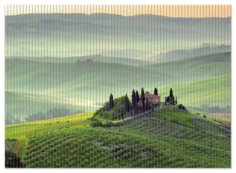 Коврик для душа Wallario, нескользящий коврик, коврик для ванной комнаты, коврик для ванной Тоскана, Италия, размер ок. 90 х 65 см, зеленый