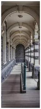 Коврик для душа Wallario, нескользящий коврик, коврик для ванной, коврик для двери, колоннада на вокзале в Новой Зеландии, размер примерно 180 х 65 см, коричневый