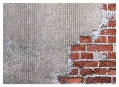 Коврик для душа Wallario, нескользящий коврик, коврик для ванной, коврик для двери, каменная стена, красный кирпич со штукатуркой, размер примерно 70 х 50 см