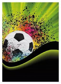 Коврик для душа Wallario, нескользящий коврик, коврик для ванной комнаты, коврик для футбола — дизайн «волны и радуга», зеленый, размер примерно 70 x 50 см, черный