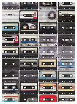 Коврик для душа Wallario, нескользящий коврик, коврик для ванной, коврик для двери, кассеты в стиле ретро, размер ок. 90 x 65 см, коричневый