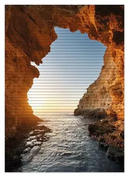 Коврик для душа Wallario, нескользящий коврик, коврик для ванной, коврик для двери, морские пещеры, размер ок. 70 х 50 см, коричневый