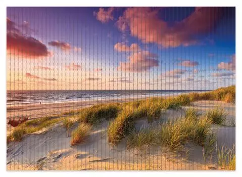 Коврик для душа Wallario, нескользящий коврик, коврик для ванной, коврик для двери, вечерняя прогулка по пляжу - закат над морем, размер примерно 70 х 50 см, коричневый