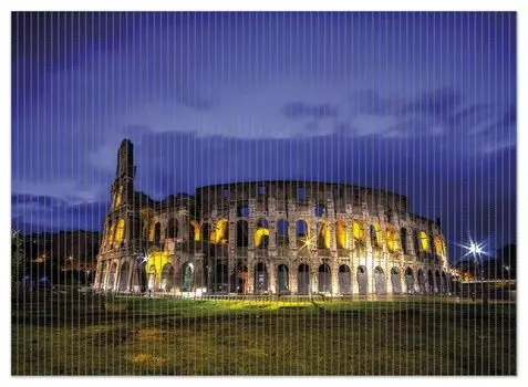 Коврик для душа Wallario, нескользящий коврик, коврик для ванной комнаты, коврик для двери Италия ночью - Колизей в Риме, с вечерней подсветкой, размер ок. 90 х 65 см, черный