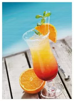 Коврик для душа Wallario, нескользящий коврик, коврик для ванной, коврик для ног, красочный коктейль у бассейна, размер ок. 90 х 65 см, синий