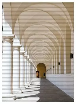 Коврик для душа Wallario, нескользящий коврик, коврик для ванной, коврик для двери, сводчатый коридор, размер ок. 90 х 65 см, коричневый