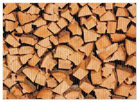 Коврик для душа Wallario, нескользящий коврик, коврик для ванной, коврик для двери, стопка рубленых дров для камина, размер ок. 90 х 65 см, черный