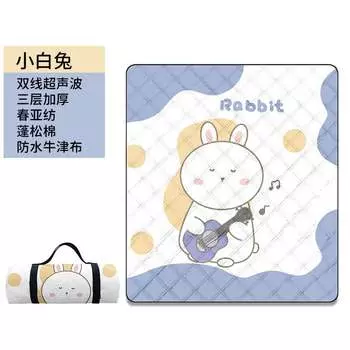 Коврик для пикника Beishan Wolf, милый мультяшный кролик, пляжный коврик для кемпинга, дорожный влагостойкий коврик, маленький белый кролик 70*100 см