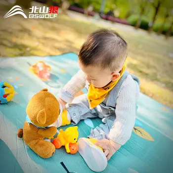 Коврик для пикника BSWolf, утолщенный коврик для прогулок на открытом воздухе, пляжный портативный коврик для газона, водонепроницаемая и влагостойкая ткань Оксфорд, маленькая красная сетка